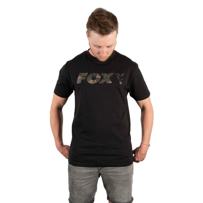 Fox Black/Camo Chest Print Tshirt X Large