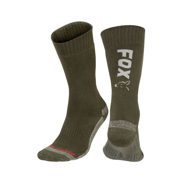 Fox Green / Silver Thermolite long sock 6 -9 (Eu 40-43)