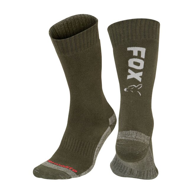 Fox Green / Silver Thermolite long sock 10 -13 (Eu 44-47)
