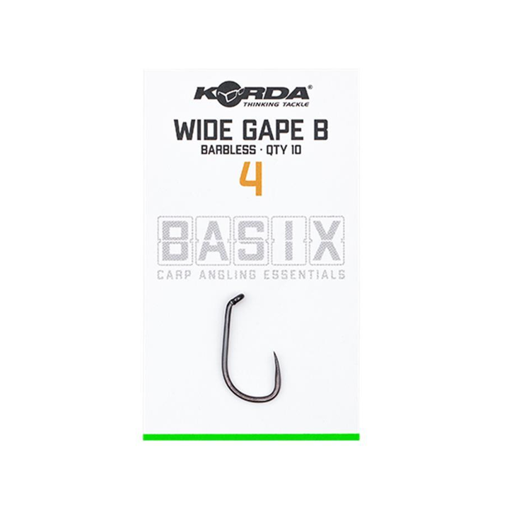 Korda Basix Wide Gape Barbless Size 4