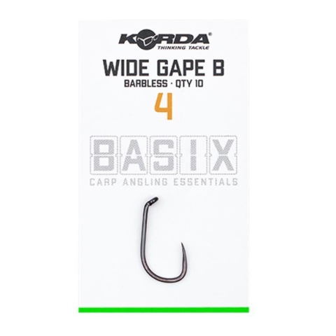 Korda Basix Wide Gape Barbless Size 4