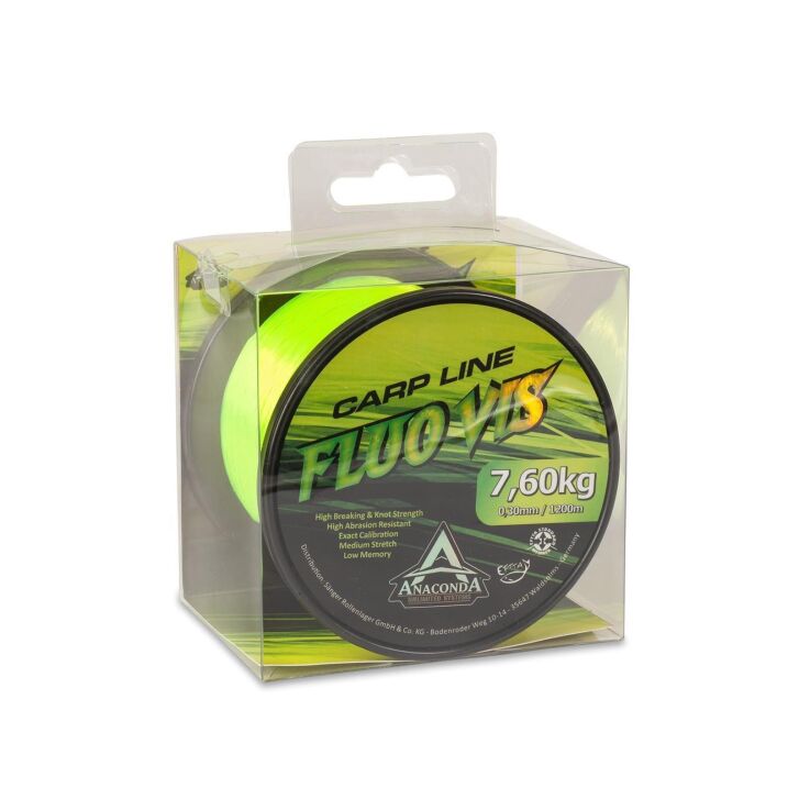 Anaconda Fluo Vis Green Carp Line 1.200m/ 0,26mm