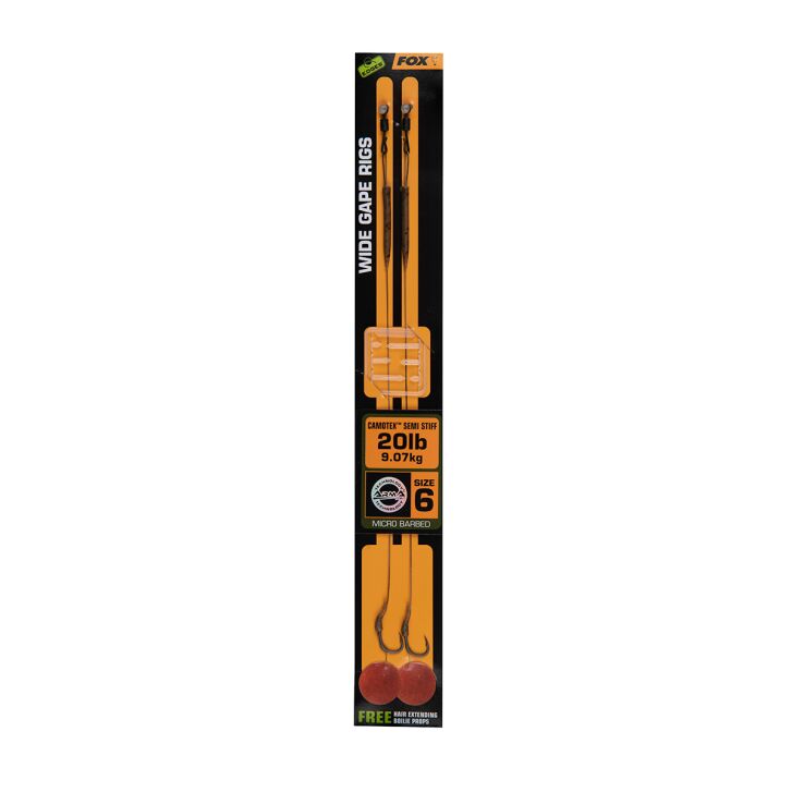 Fox Edges Wide Gape 2 - 35lb Camotex Semi Stiff