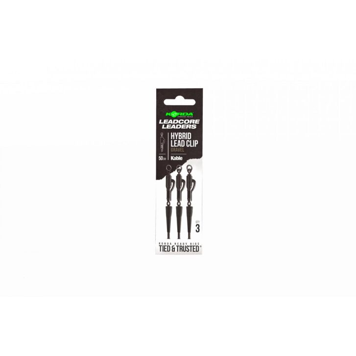Korda Kable Leadcore Leader Hybrid Lead Clip Gravel 50cm