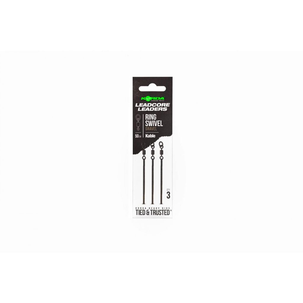 Korda Kable Leadcore Leader Ring Swivel Gravel 50cm