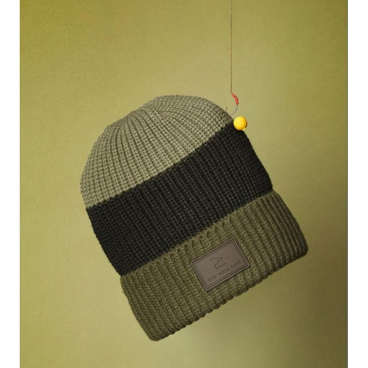 One More Cast Green Stripe Beanie