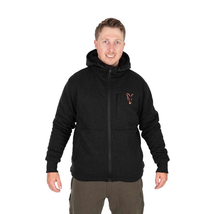 Fox Collection  Sherpa Jacket  Black/Orange  Large