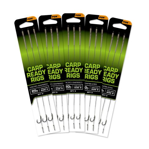 Fox Carp Ready Rigs  - Wide Gape size 4 (25lb)