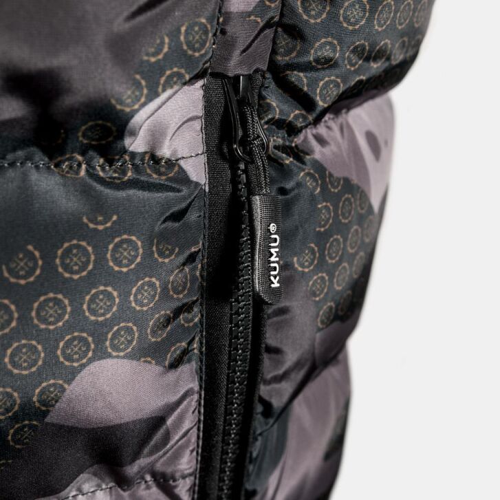 Kumu Deception Gilet Puffa Cammo Greyscale Small
