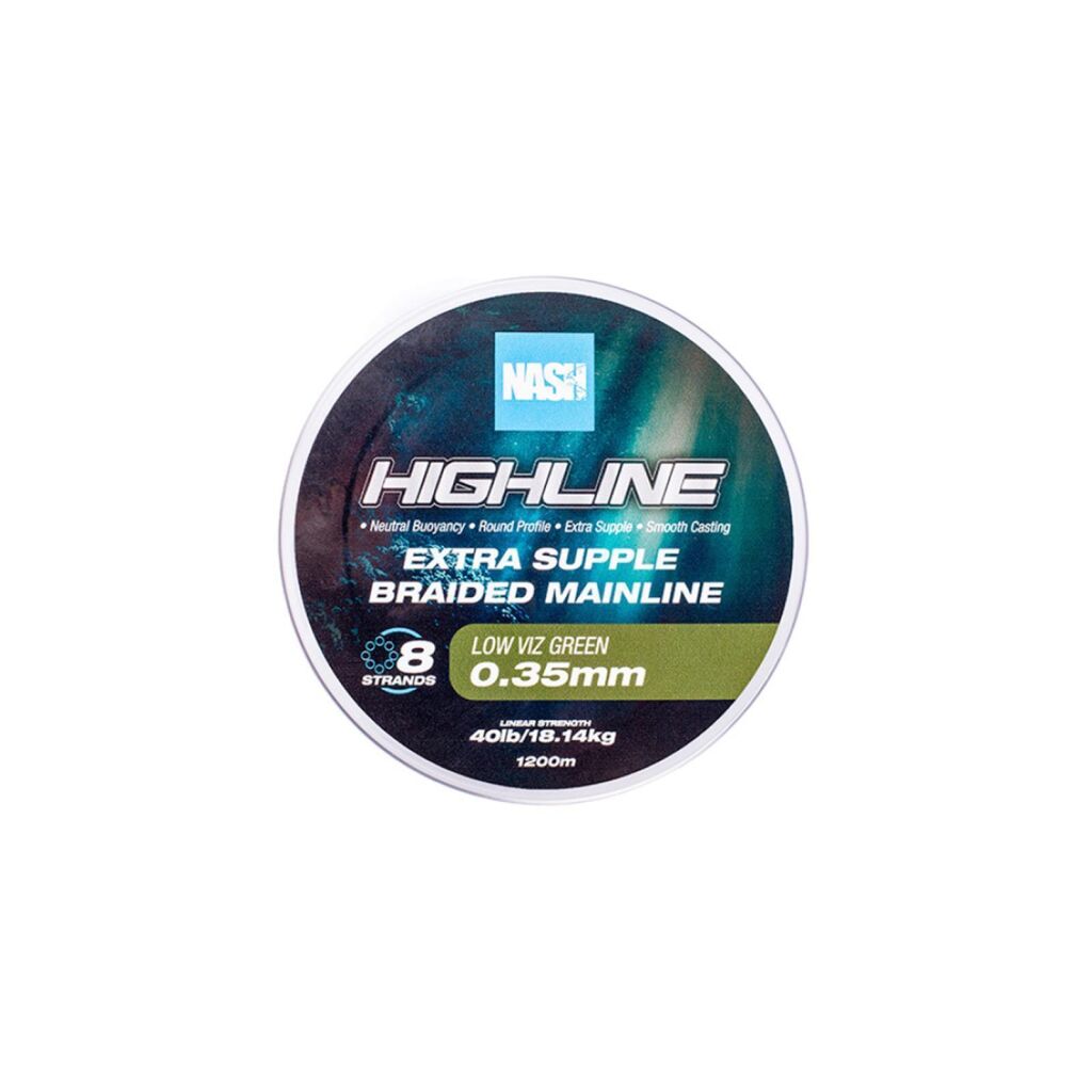 Nash Highline Floating Braid Green 40lb 0.35mm 1200m