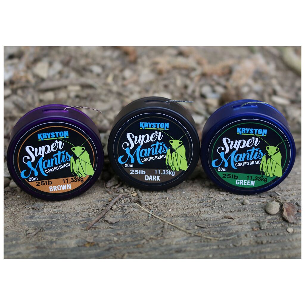 Kryston 20m 15lb Super Mantis Coated Braid Brown