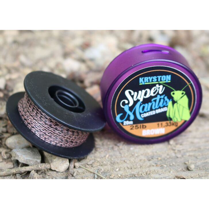 Kryston 20m 35lb Super Mantis Coated Braid Dark