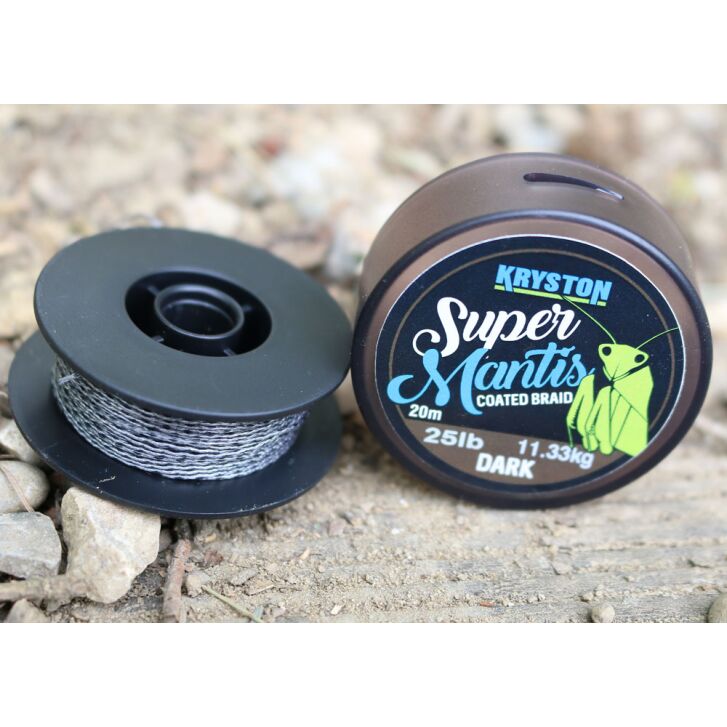 Kryston 20m 35lb Super Mantis Coated Braid Dark