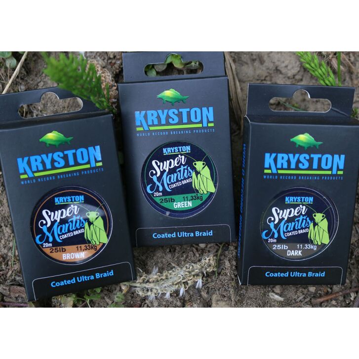 Kryston 20m 35lb Super Mantis Coated Braid Dark