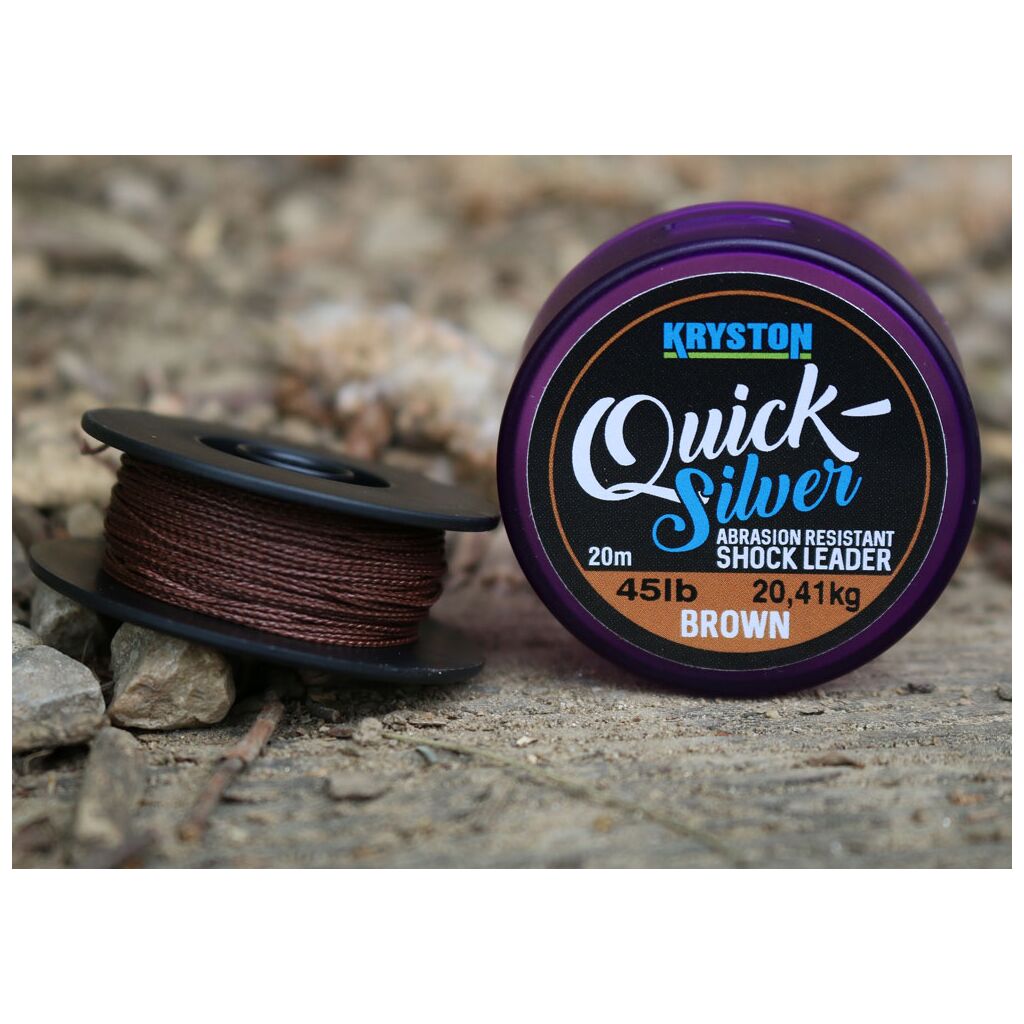 Kryston 20m 45lb Quicksilver Shock Leader Brown