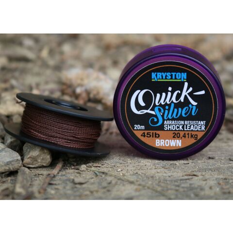 Kryston 20m 45lb Quicksilver Shock Leader Brown