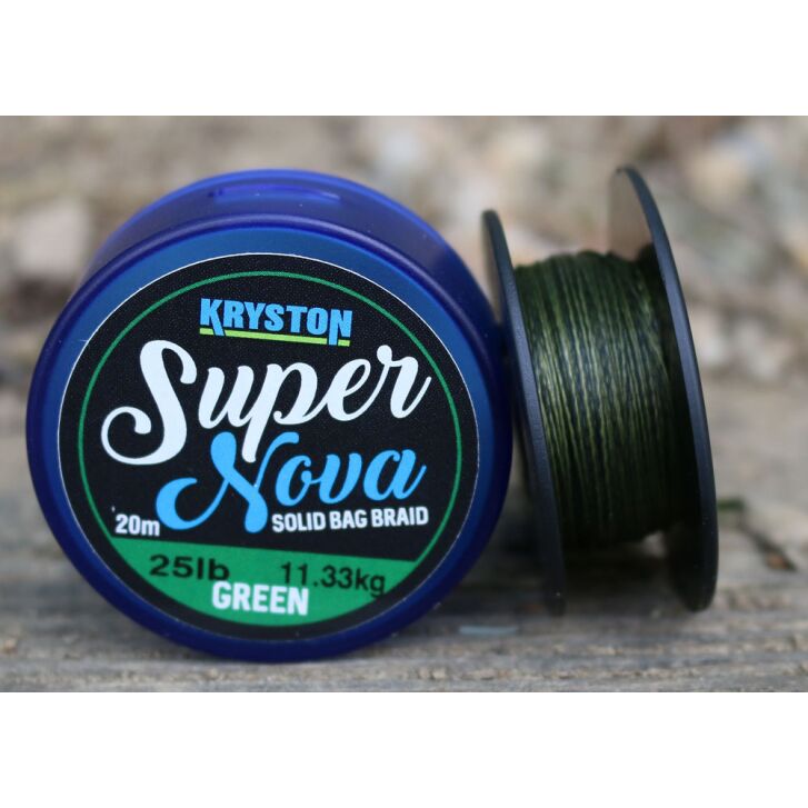 Kryston 20m 15lb Super Nova Solid Bag Braid Gravel Brown