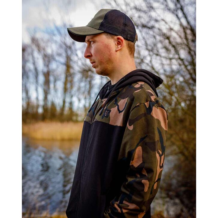 Fox LW BLack / Camo Split Zip Hoody 3XL