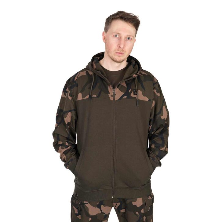 Fox LW Khaki / Camo Split Zip Hoody 2XL