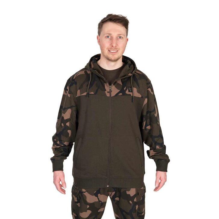 Fox LW Khaki / Camo Split Zip Hoody 2XL