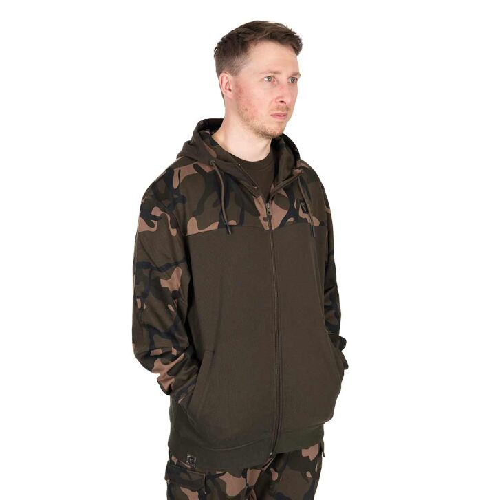 Fox LW Khaki / Camo Split Zip Hoody 2XL