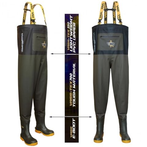 Vass Hybrid 700 Khaki / Black Chest Wader 44 UK10