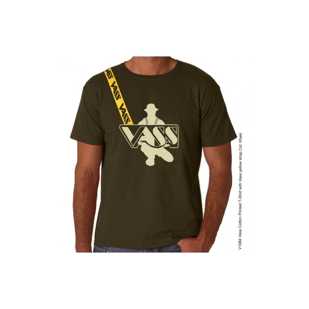Vass Printed w/strap T- Shirt Khaki Green XLarge
