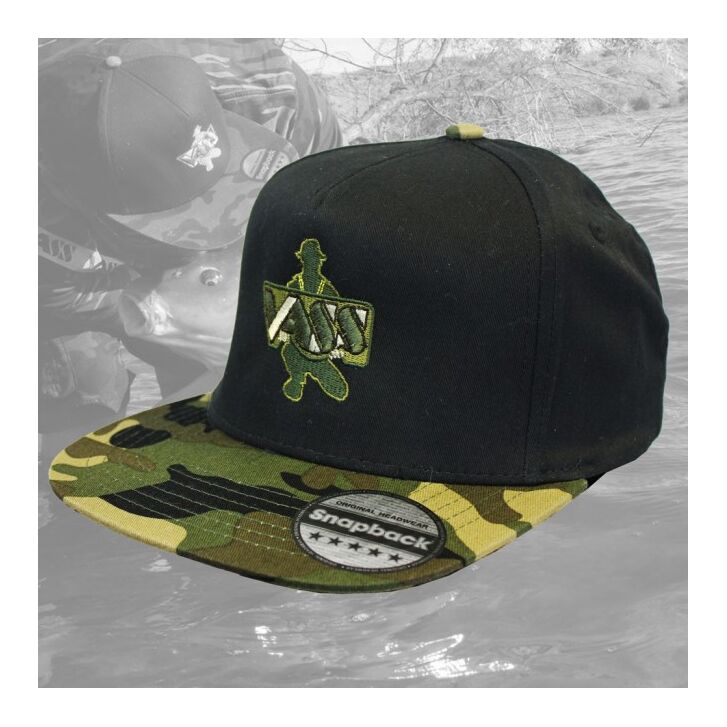 Vass  Snapback Black with Camo Peak 100% Cotton One Size