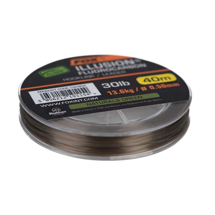 Fox Edges Illusion Fluorocarbon 30lb 13.6kg (0.50mm) x 40m - Naturals Green
