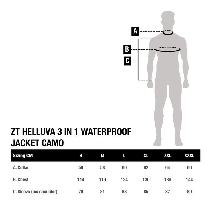Nash Zero Tolerance Helluva 3 in 1 Waterproof Jacket Camo S