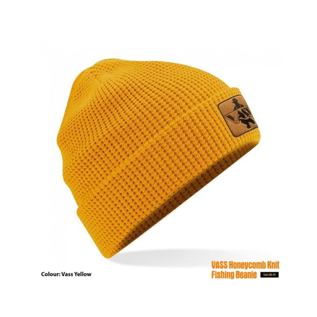Vass Organisch Katoen Honeycombe Beanie Eén Maat Geel | Petten, Mutsen en Hoeden | Mutsen