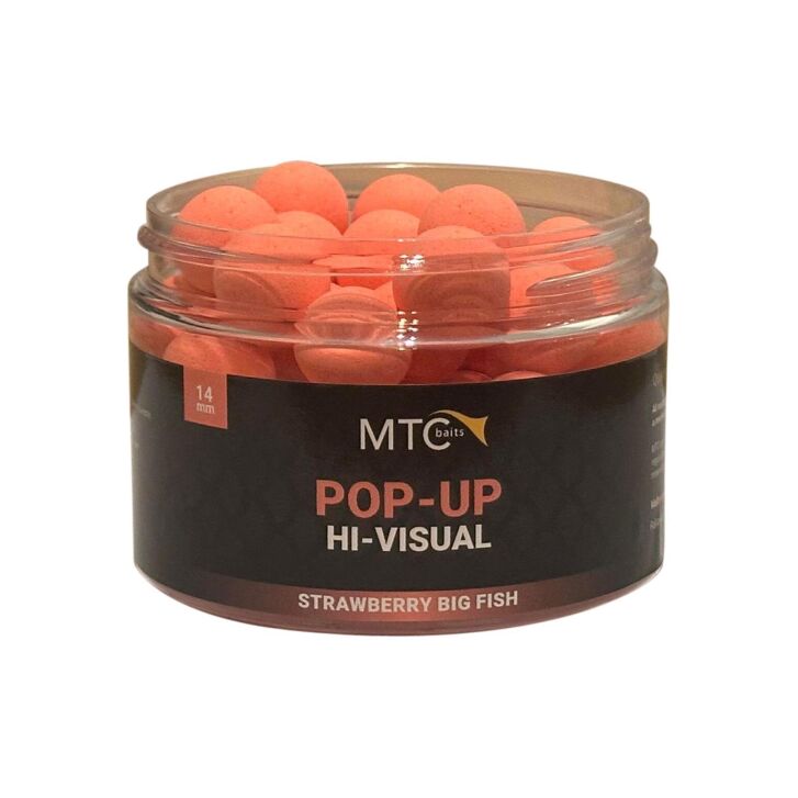 MTC Baits Pop-Up Hi-Visual Strawberry Big Fish - 14 mm