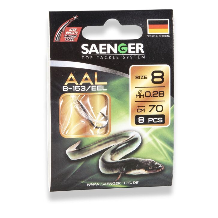 Saenger Carbon Steel Hook Aal B-153 70cm 1 /8pcs.