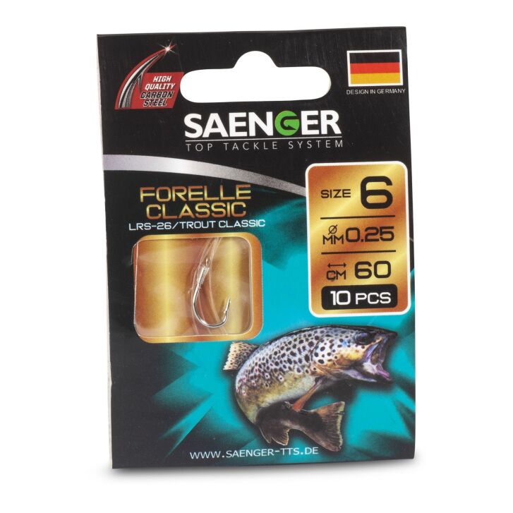 Saenger Carbon Steel Hook Forelle Classic LRS-26 60cm 12 / 10pcs.