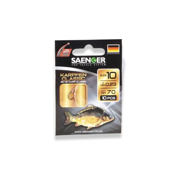 Saenger Carbon Steel Hook Karpfen Classic BN-16 70cm 4 / 10pcs.