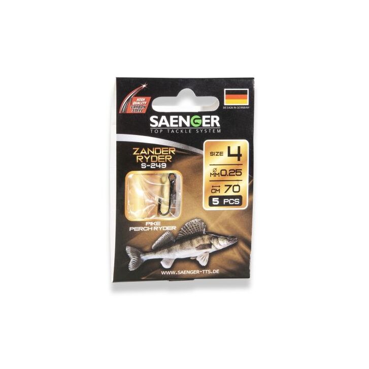 Saenger Carbon Steel Hook Zander Ryder S-249 70cm 4 / 5pcs.