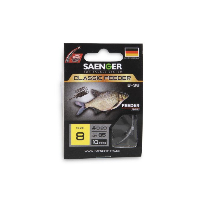 Saenger Carbon Steel Naturköder Haken Classic Feeder B-38 85cm 8 / 10pcs.
