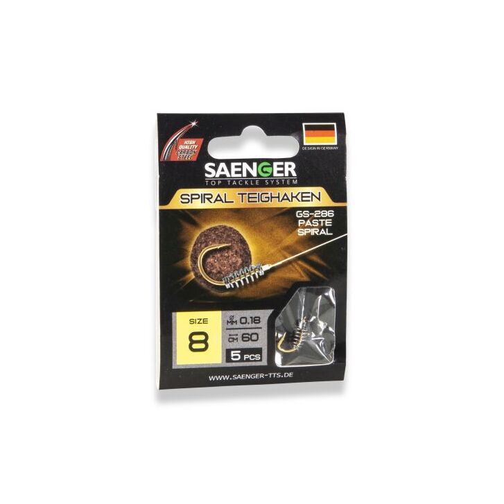 Saenger Carbon Steel Naturköder Haken Spiral Teighaken GS