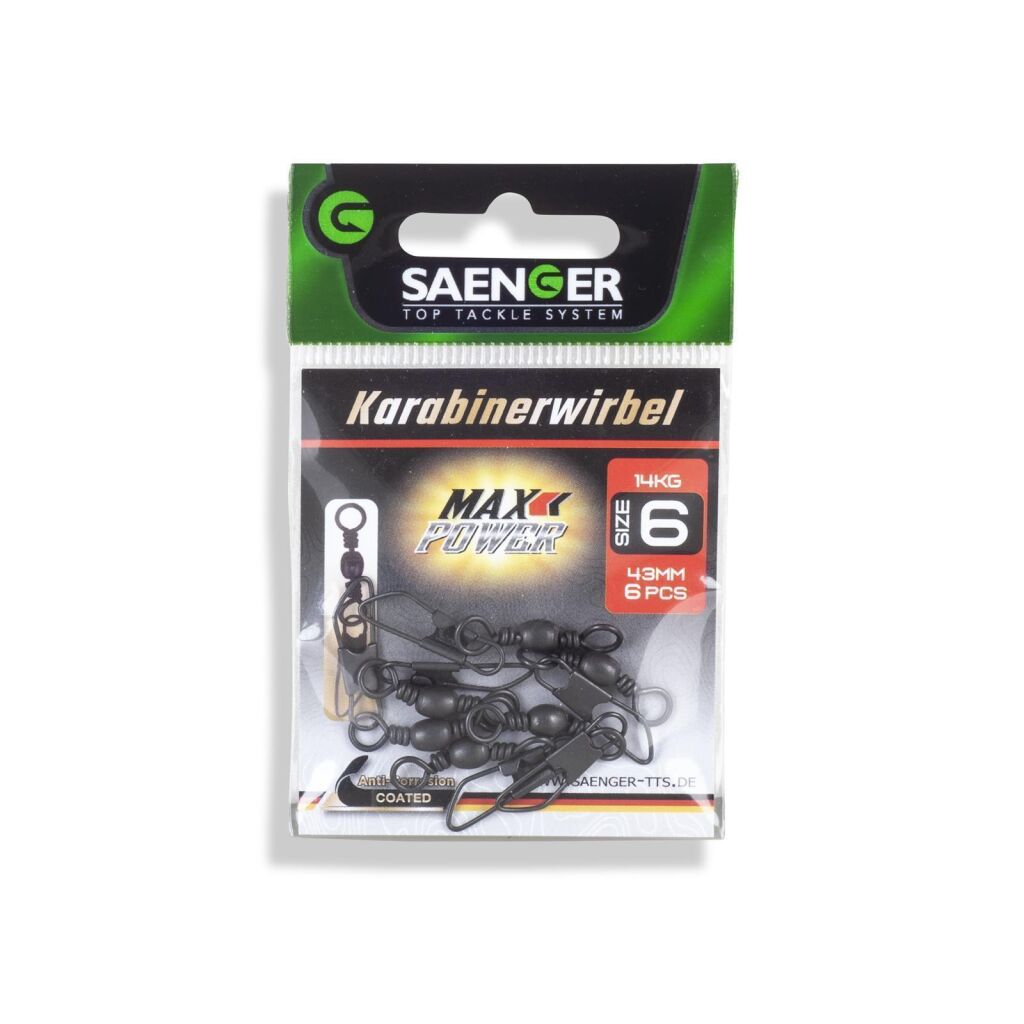 Saenger Karabinerwirbel 6 / 43mm 14kg 6pcs.