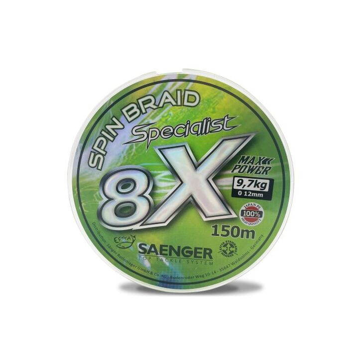Saenger 8 X Spec. Spin Fl.Green 150m 0,14mm/11,80kg