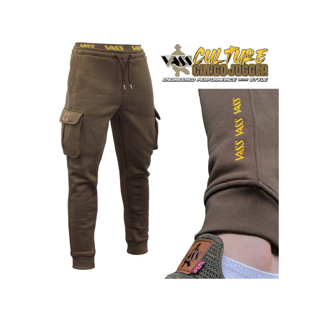 Vass Culture Fishing Cargo Jogger Khaki Green 2XL | Broeken | Joggingbroeken