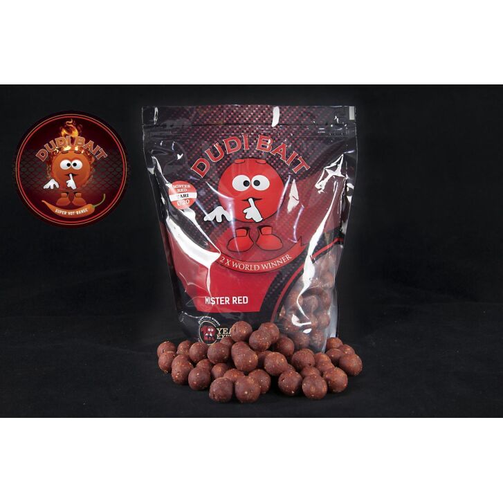 Dudi Bait Mister Red Super Hot Boilie 16 mm löslich 5kg