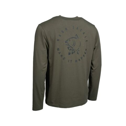 Nash Make It Happen Carp Logo Long Sleeve T Shirt Green L