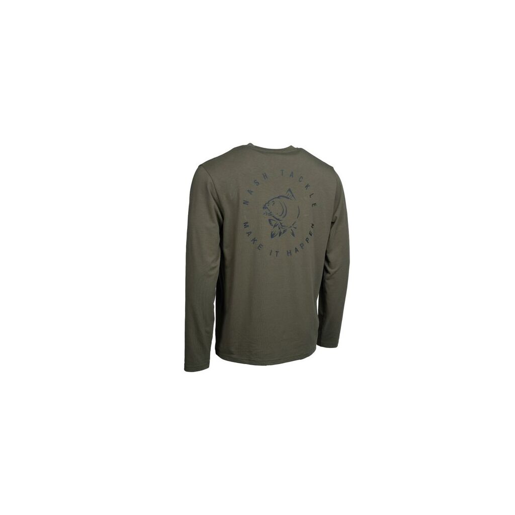 Nash Make It Happen Carp Logo Long Sleeve T Shirt Green XXXL