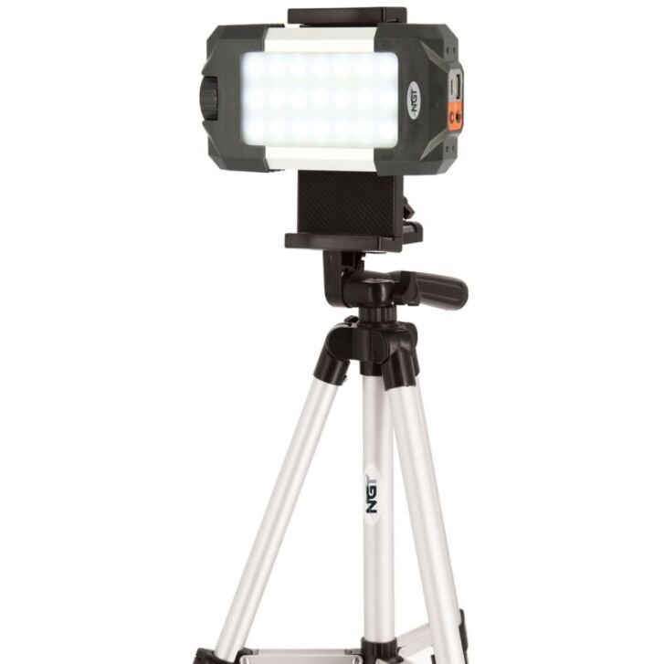 NGT Tripod mit Universal für Halterung Handy / Tablet / Lampe