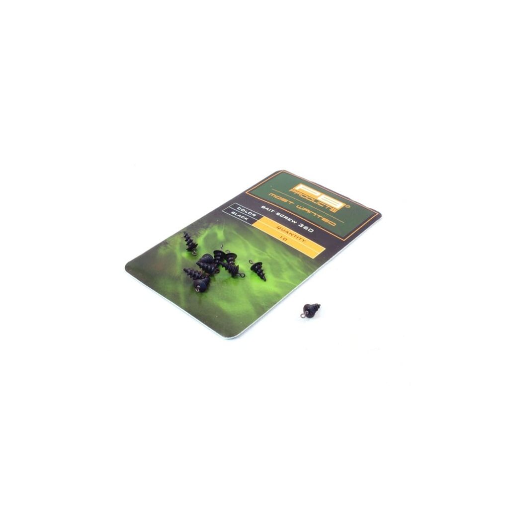 PB Products Bait Screw 360 Black 10 Stück
