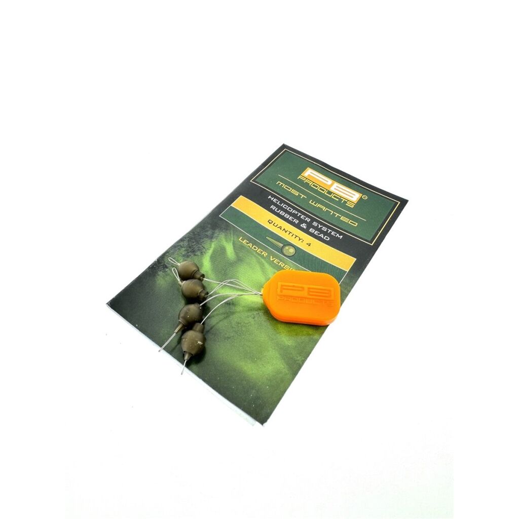 PB Products Helicopter System Rubber & Bead Weed 4 stuks | Onderlijn Accessoires