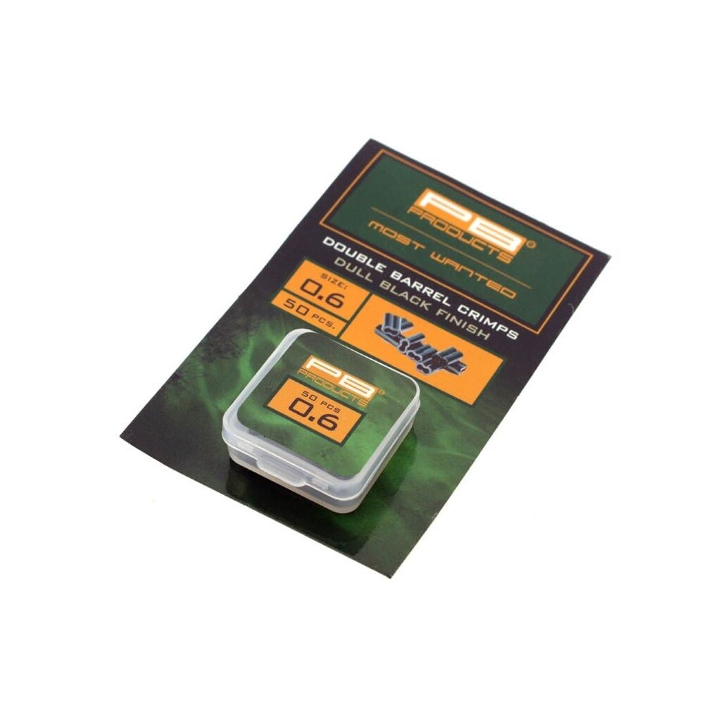 PB Products Double Barrel Crimps 0,7mm Dull Black 50 stuks | Onderlijn Accessoires