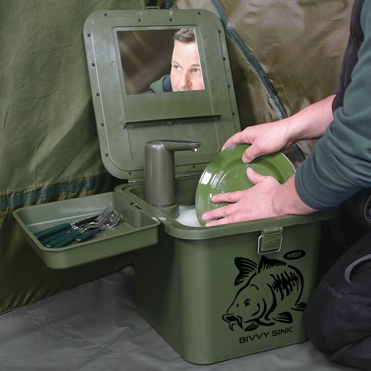 NGT Bivvy Sink Carpbrothers Bundle mit Auto Tap
