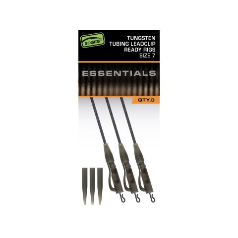 Fox Edges Tungsten Tubing Leadclip Ready Rigs Size 7 3pcs